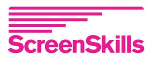 ScreenSkills logo with the writer in fuchsia, which reads ScreenSkills High-end TV